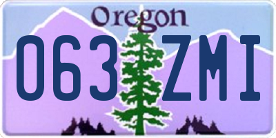 OR license plate 063ZMI