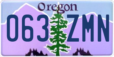 OR license plate 063ZMN