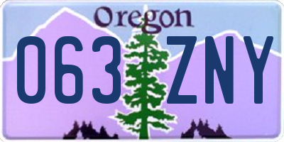 OR license plate 063ZNY