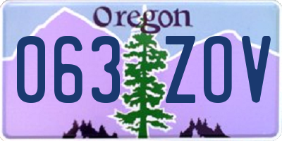 OR license plate 063ZOV