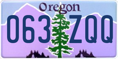 OR license plate 063ZQQ