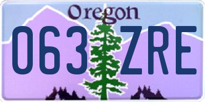 OR license plate 063ZRE