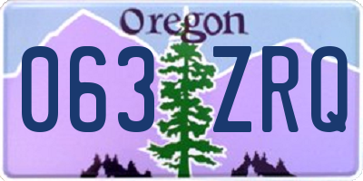 OR license plate 063ZRQ