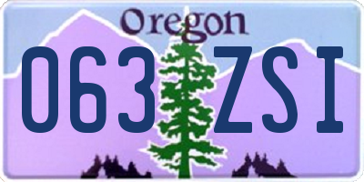 OR license plate 063ZSI