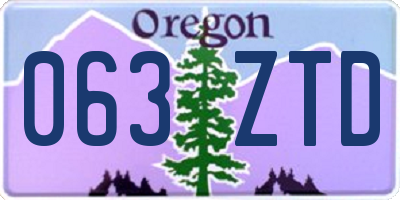 OR license plate 063ZTD