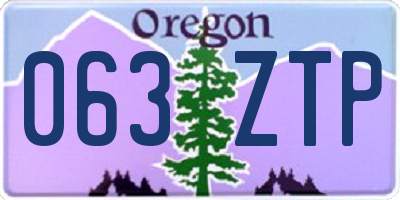 OR license plate 063ZTP