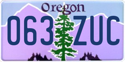 OR license plate 063ZUC