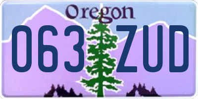 OR license plate 063ZUD