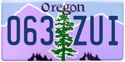 OR license plate 063ZUI