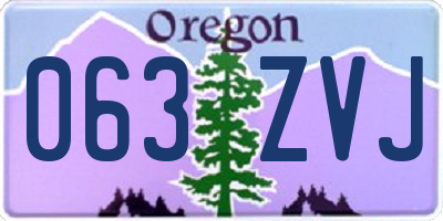 OR license plate 063ZVJ