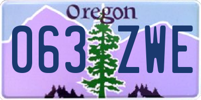 OR license plate 063ZWE