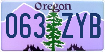OR license plate 063ZYB