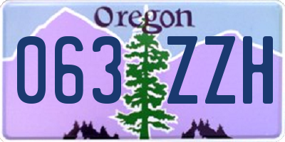 OR license plate 063ZZH