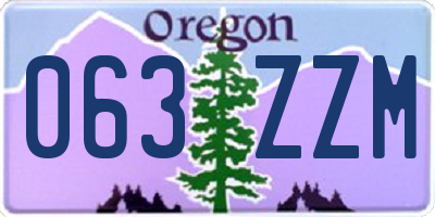 OR license plate 063ZZM