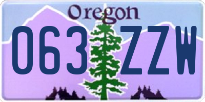 OR license plate 063ZZW