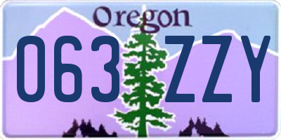 OR license plate 063ZZY