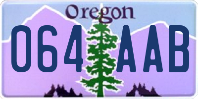 OR license plate 064AAB