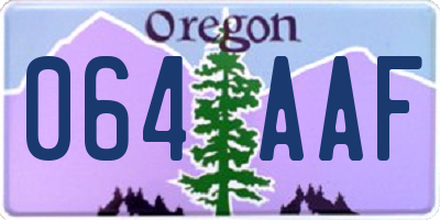 OR license plate 064AAF