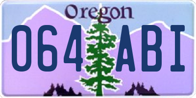 OR license plate 064ABI