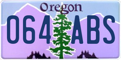 OR license plate 064ABS