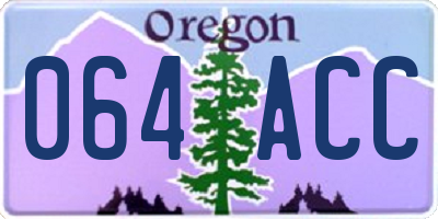 OR license plate 064ACC