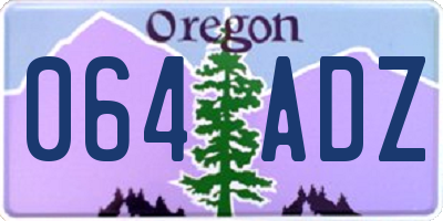 OR license plate 064ADZ