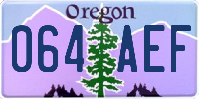 OR license plate 064AEF