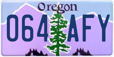 OR license plate 064AFY