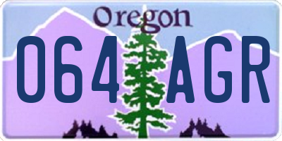 OR license plate 064AGR
