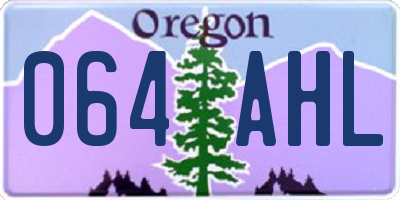 OR license plate 064AHL