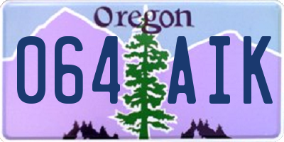 OR license plate 064AIK