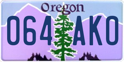 OR license plate 064AKO