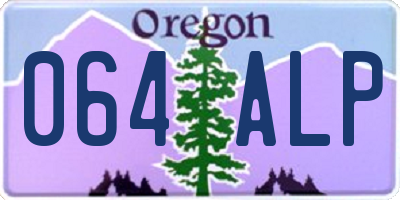 OR license plate 064ALP