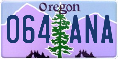 OR license plate 064ANA