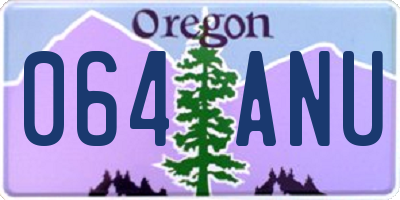 OR license plate 064ANU