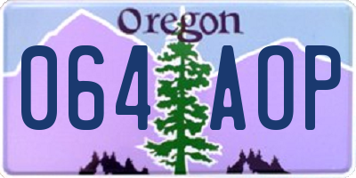 OR license plate 064AOP