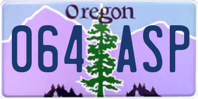 OR license plate 064ASP