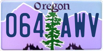 OR license plate 064AWV