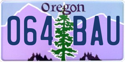OR license plate 064BAU