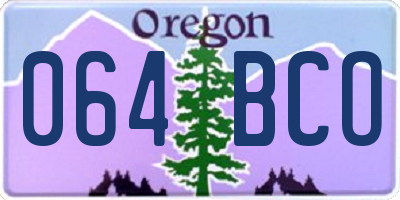 OR license plate 064BCO