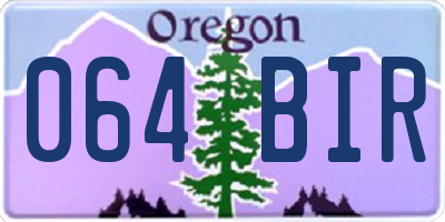 OR license plate 064BIR