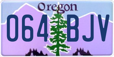 OR license plate 064BJV