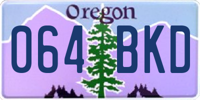 OR license plate 064BKD
