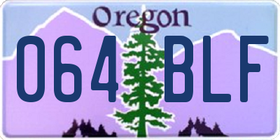 OR license plate 064BLF
