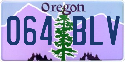 OR license plate 064BLV