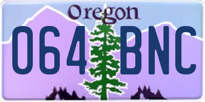 OR license plate 064BNC