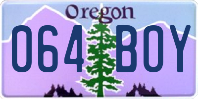 OR license plate 064BOY