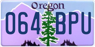 OR license plate 064BPU