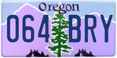 OR license plate 064BRY