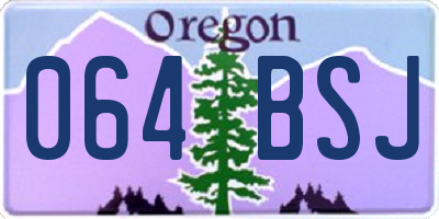 OR license plate 064BSJ